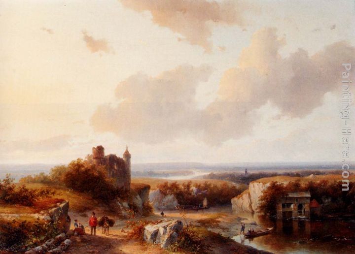 A Panoramic River Landscape